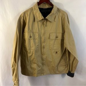 VTG Tommy Hilfiger Men's XL Harrington Full Zip Lightweight Beige Jacket Canvas